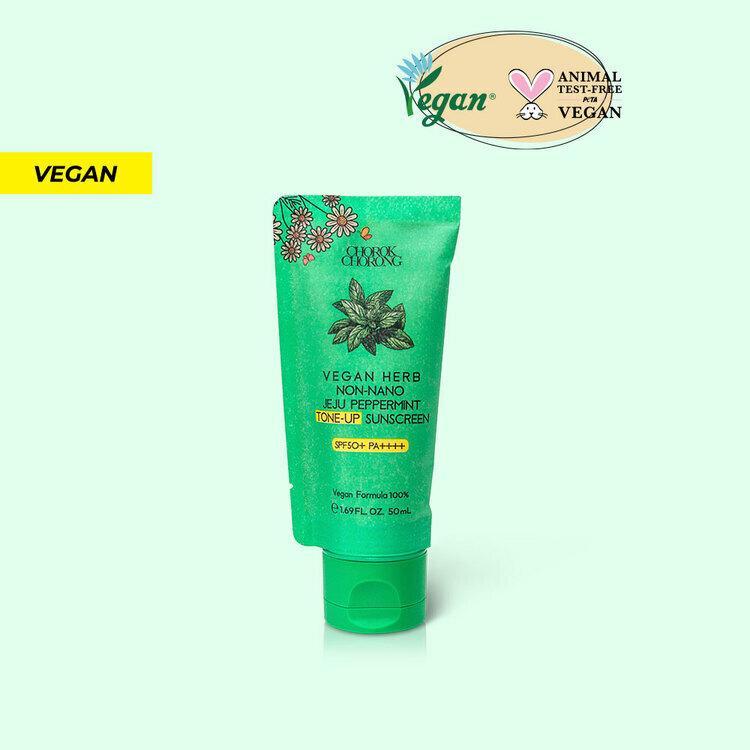 

CHOROK CHORONG Jeju Peppermint Tone-up Sunscreen SPF50+ PA++++ 50 мл, Увлажнение, Корейская косметика, Kbeauty, образец