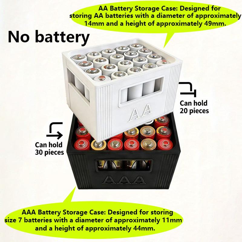 Kostengünstige robuste stapelbare Kunststoff-Batterieaufbewahrungsbox - Große Kapazität 30/20 Fächer Batterieorganizer Geeignet für AAA/AA-Batterien