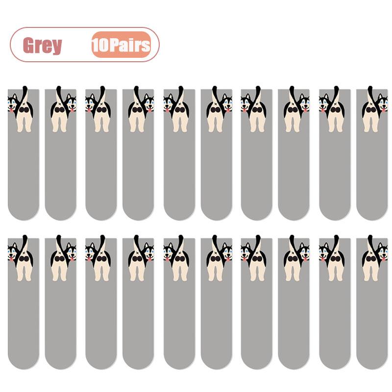 Whimsical 3D Dog Egg Sock Abstract Puppy Pattern Breathable Comfortable Unisex Crew Length for Casual Wear Party Gift All Season