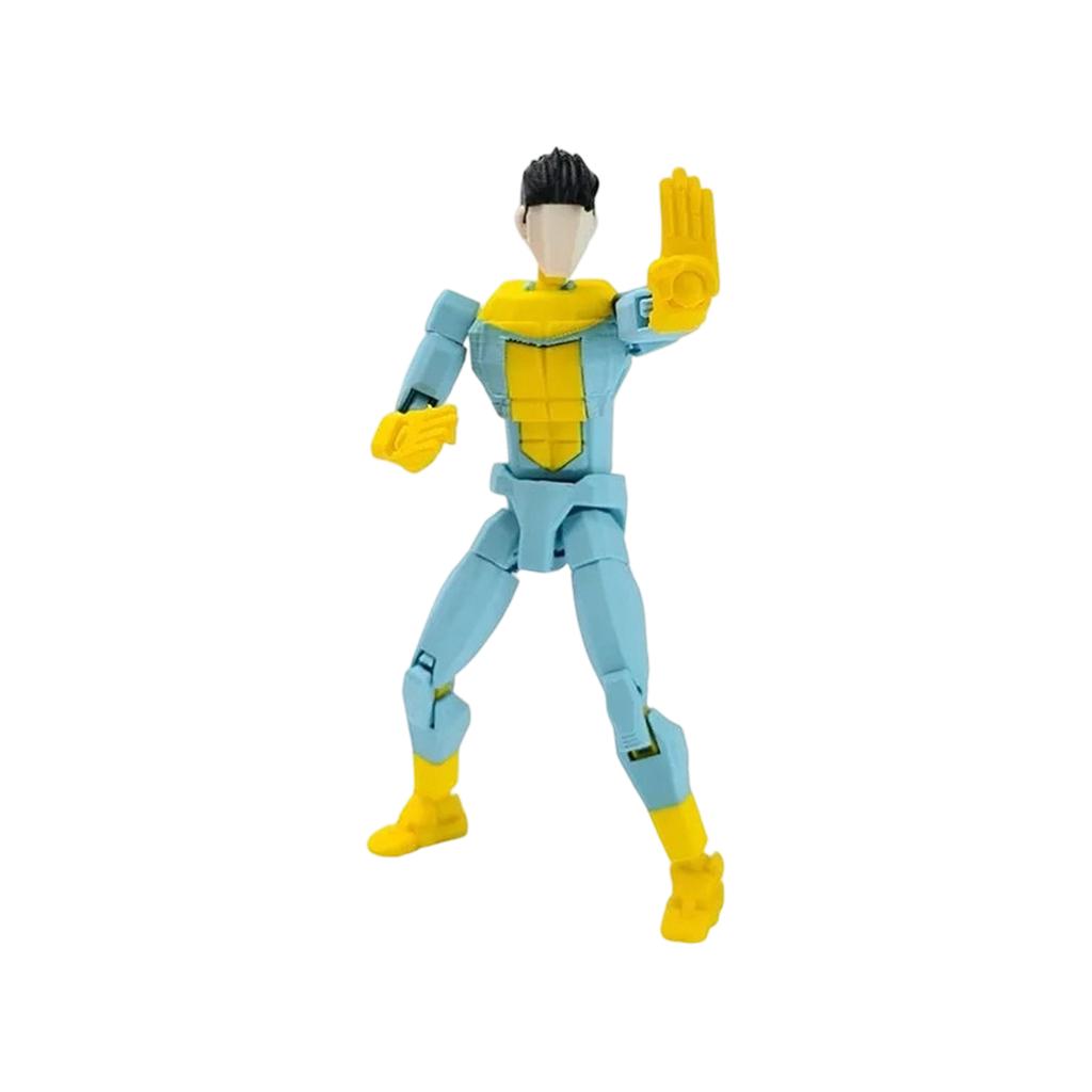 Poseable Action Figure with Articulated Joints and Removable Cape for Collectors and Display Suitable for Various Poses and Customization