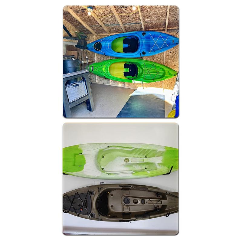 A16P-Garage Indoor Kayak Storage Hook Hanger, Warehouse Storage Kayak Hooks For Canoe Paddle Board, Ladder