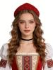 AWAYTR Velluto Perla Spugna Kokoshnik Elastico Fascia per Capelli Tessuto alla Moda Fasce per Capelli Cerchio Fascia Intrecciata per Capelli Accessori per Capelli di San Valentino per Ragazze