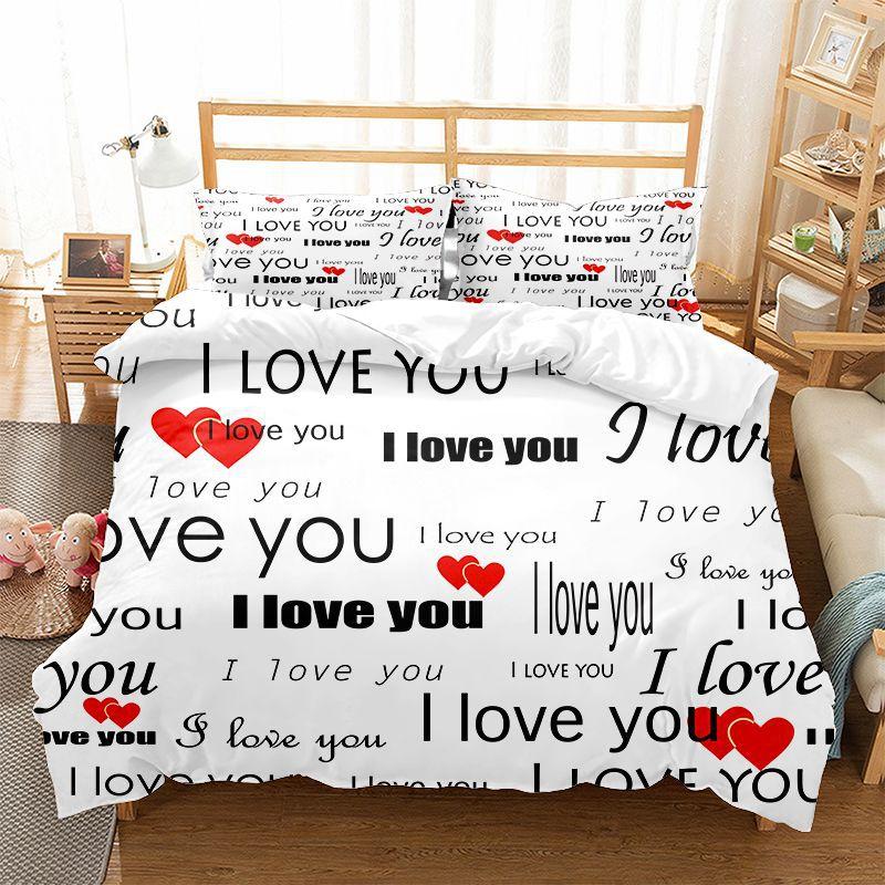 Graffiti Word Bedspread Cover Collection Merry Christmas Long-lasting Polyester Comforter Cover With Pillowcase King Dimension Queen Dimension Size