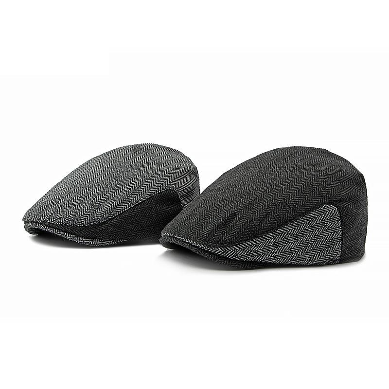 Hat Stitching Beret Men British Forward Cap Large Size Cap Women Peaked Cap