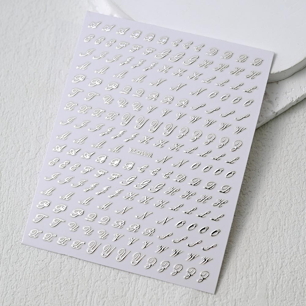 Adesivo de unha de tamanho pequeno simples com letras de luz de estrela de amor vazadas adesivo de unha autoadesivo decoração de unha