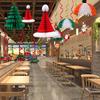 Christmas Decor: Santa Hat Honeycomb Ball Hanging Decorations for Windows, Ceilings & Events