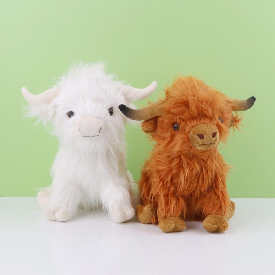 Hot Cute Highland Cow Plush Toys Stuffed Animal Toy Dolls Simulation Long Hair Cow Plush For Kids Birthday Gift Home Decoration