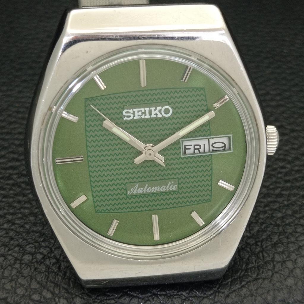 SEIKO AUTOMATIC 6309A VINTAGE JAPAN MENS GREEN COLOR DIAL WATCH a701452-5 R206b-a701452