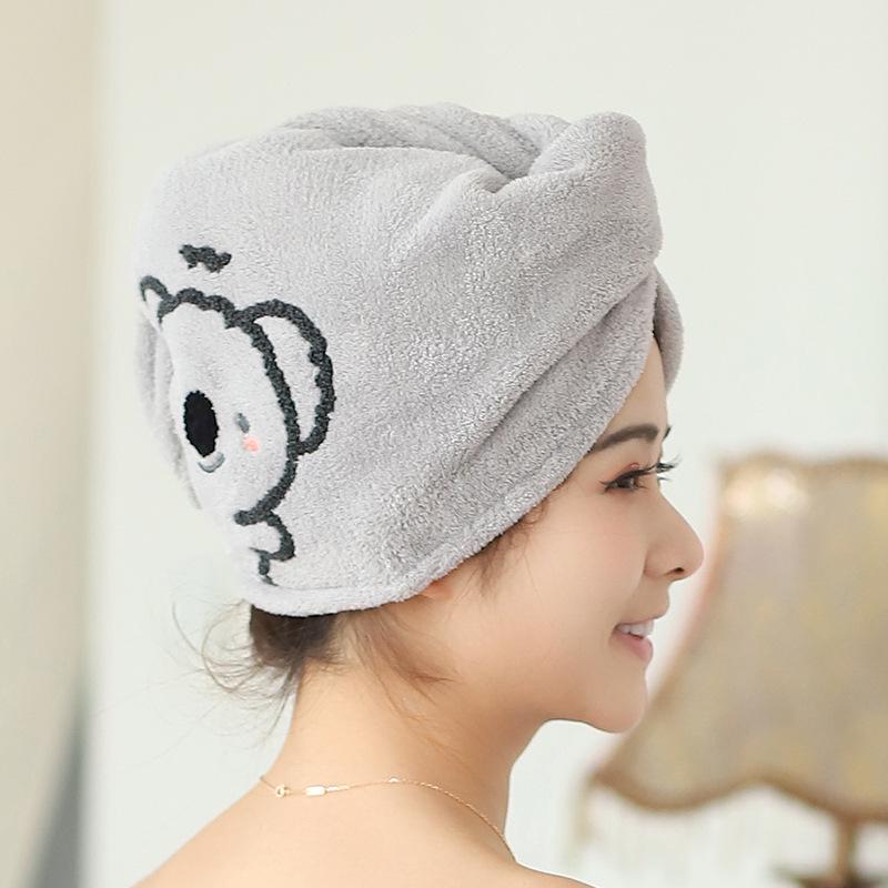 Soft Quick-Dry Coral Fleece Hair Drying Hat for Women and Kids