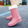 Rain shoes women's adult non-slip fashion outer wear new summer medium tube rubber shoes wear-resistant water shoes waterproof rain boots