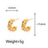 European & American Geometric Twisted Hemp Rope C-Shaped Earrings - High-End Fashion Jewelry for Women