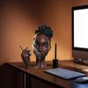 Black Woman Head Incense Burner Handmade Incense Holder Decorative Airflow Incense Burner Statue Art Decor For Aromatherapy