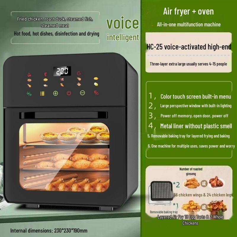 Multifunctional Electric Oven Air Fryer with Visual Window and Large Capacity for Home Baking