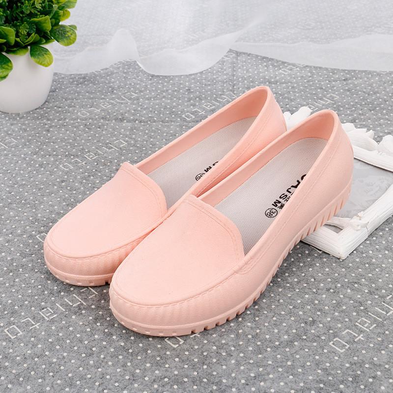 Nurse Women Slipon Flat Shoes With Pvc Waterproof Nonslip For Hospital Work