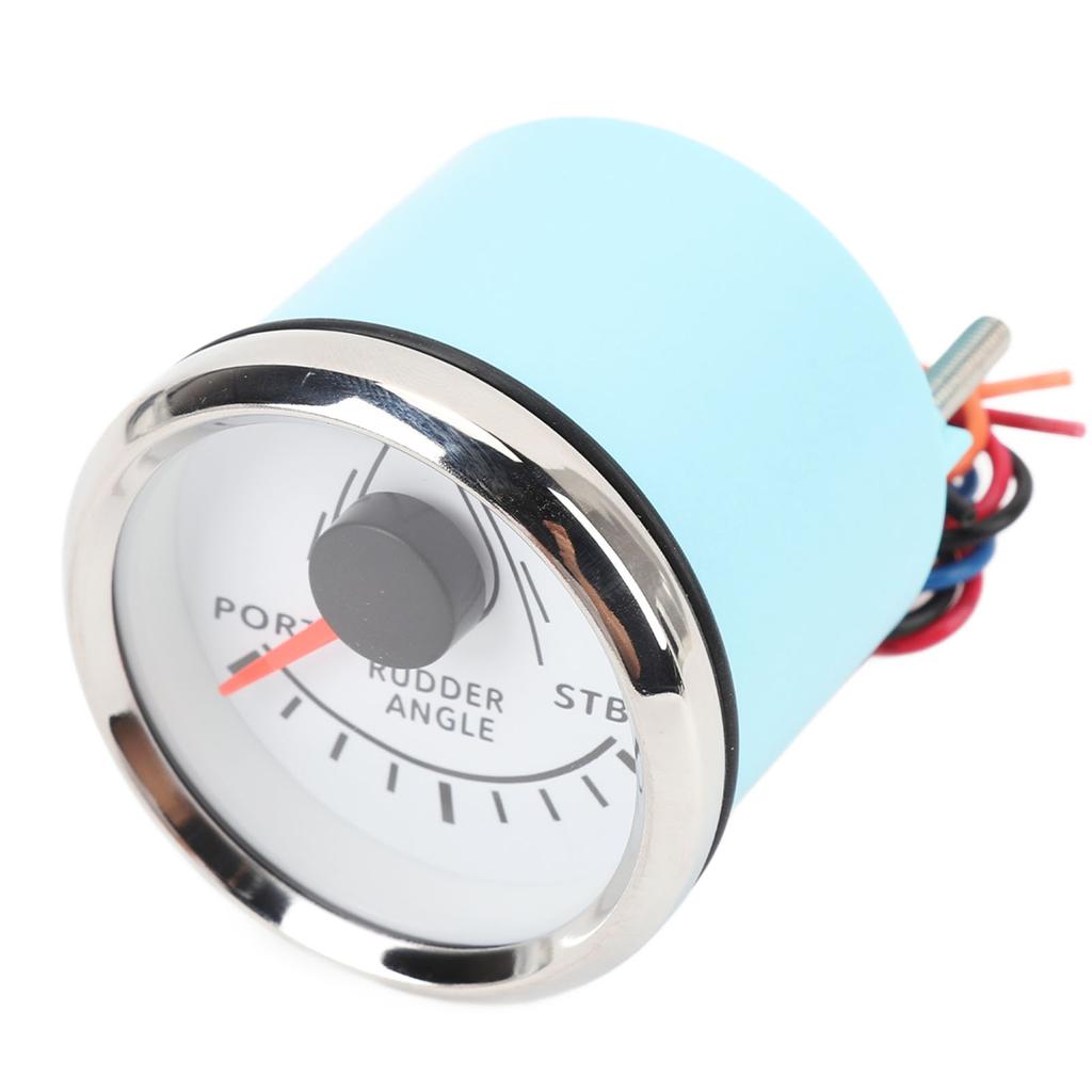 Rudder Angle Indicator Gauge 8 Colors Backlight 52mm Rudder Angle Meter with Sensor for Boats Yachts Speedboats