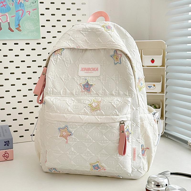 Star Schoolbag Female Junior High School Students Cute Versatile Large Capacity Backpack High Value Student Backpack Trend