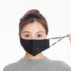 Unisex Black Cartoon Cotton Winter Mask with PM2.5 Anti-Smog and Dust Filter
