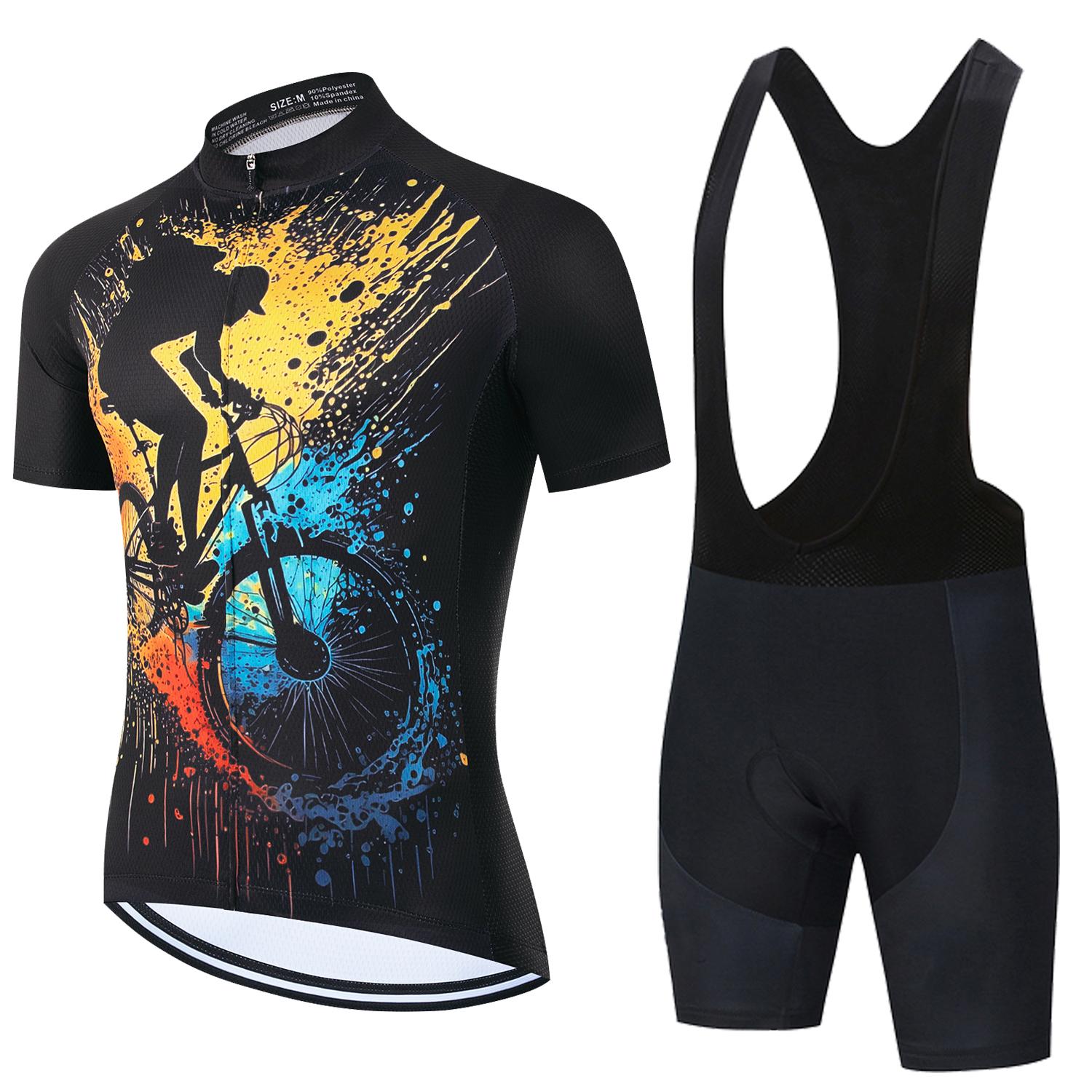 

Summer 2026 Breathable Cycling Suit Set Men New Short Sleeve Shirt Jersey Set Road Bike Short Clothes Bicycle Cycling Jersey Set Asian size - S