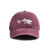 New White Fishbone Printed Baseball Cap, Vintage Style, Fashionable And Versatile For Both Men And Women