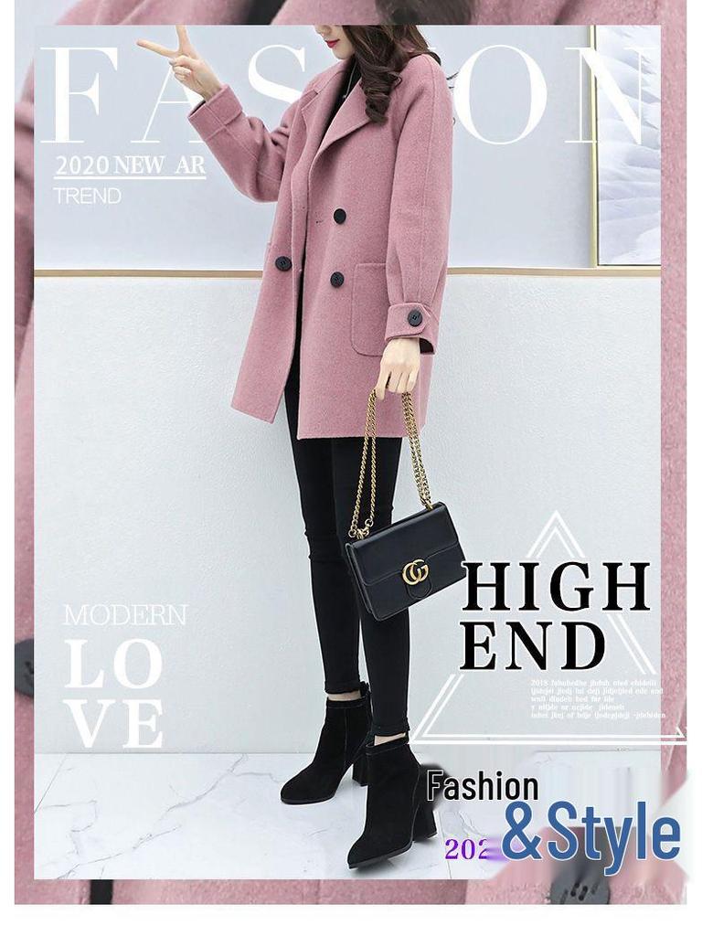 2024 Autumn/Winter Plus Size Slimming Wool Coat for Petite Women