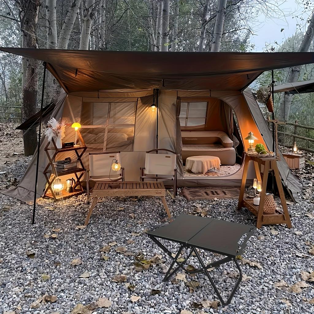 Lightweight Folding Camping Table, Picnic Desk with Carry Handle, Tripod Base, Ideal for Outdoor Activities, Camping Accessorie