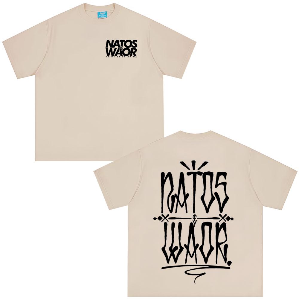 Rapper NATOS WAOR Tour 2025 T Shirts Men Women Vintage Hip Hop T-shirts Cotton Casual Oversized Short Sleeve T-shirt Streetwear