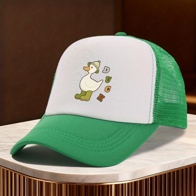 Cute Duck Boots Graphic Trucker Hat Unisex Polyester Mesh Baseball Cap Casual Adjustable