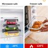 LUSQI Heat Resistant Glass Lunch Box Microwave & Freezer Safe Bento Box For Office Kitchen Food Storage Container With Lid