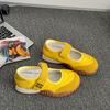 Fashion commuter white retro light mouth platform single shoes women's 2025 new summer Velcro sports Mary Jane shoes