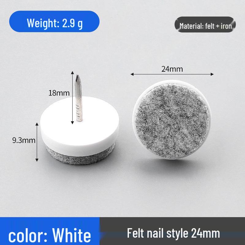Yingya Anti-Slip Felt Leveling Feet for Furniture: White/Brown Pads for Cabinets, Tables, Chairs, Sofas