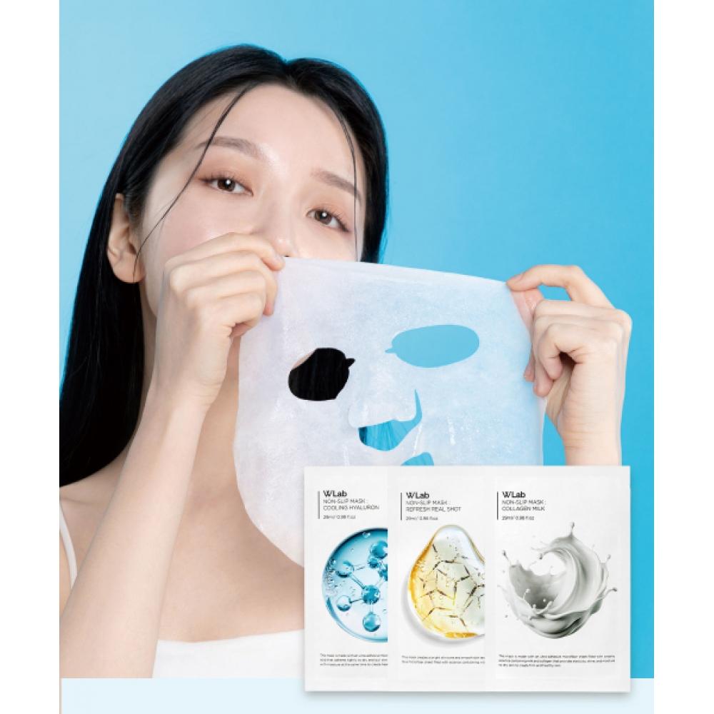 Choose 10 Wlab Non Slip Masks  Cooling Hyaluronic Acid Collagen Milk Refreshing Serial Shot 