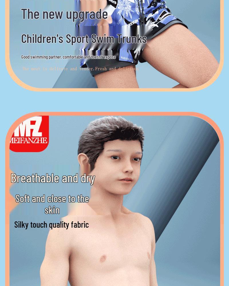 Professionelle Schnelltrocknende Jungen-Badehose: Doppellagiges Anti-Peinlichkeits-Set für mittlere und große Kinder