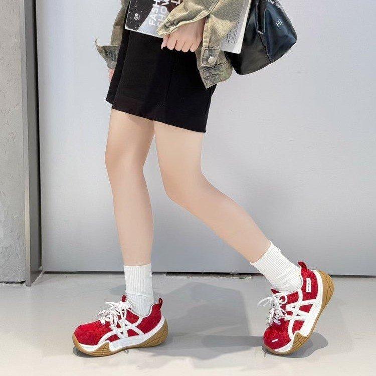 Leather platform German training shoes women's 2025 autumn new flat-soled heightening shoes retro running casual sports Forrest Gump shoes