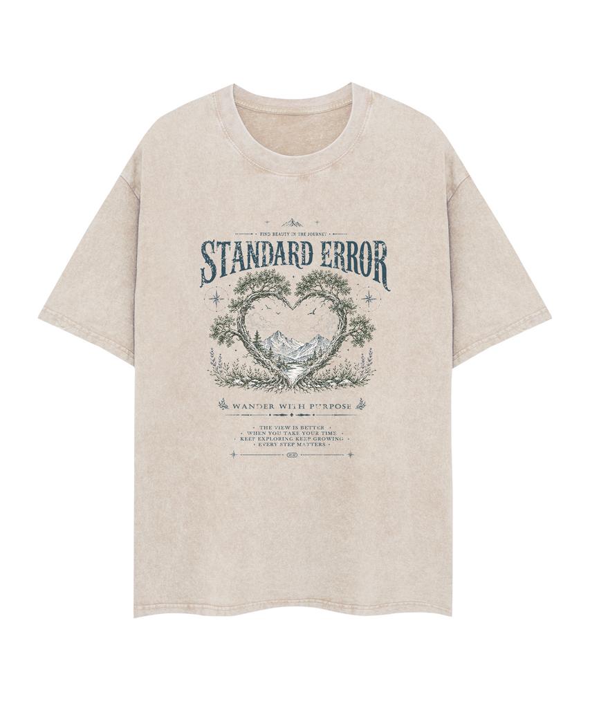 STANDARDERROR 87-Stan336 Nature Heart Pigment Short Sleeve T-Shirt (3 Colors)
