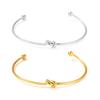 Knot Open Cuff Bracelet Forever Love Knot Infinity Bangle Adjustable Bracelet Friendship Gift for Women Best Friend Girlfriend