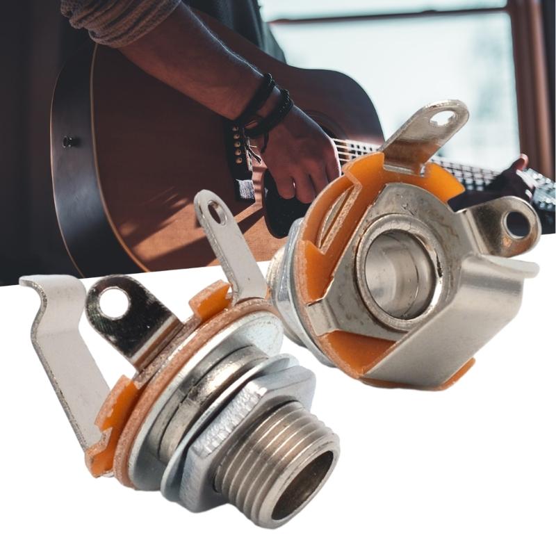 Mono Input or Output Jacks Socket 6.35mm Musical Instrument Accessory Mono Input Jacks Metal Guitar Electric Replacement