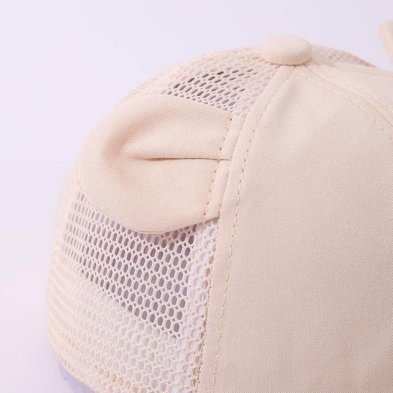 Cute Bear Baby Baseball Cap Breathable Mesh Thin Infant Boy Girl Peaked Cap Summer Soft Brim Cotton Toddler Snapback Sun Hats