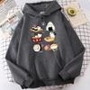 Food Cute Cat Sushi Printed Hoodie Mens Autumn Fleece Oversize Hoody Hip Hop Loose Sweatshirt Soft Oversize  Clothes Tops