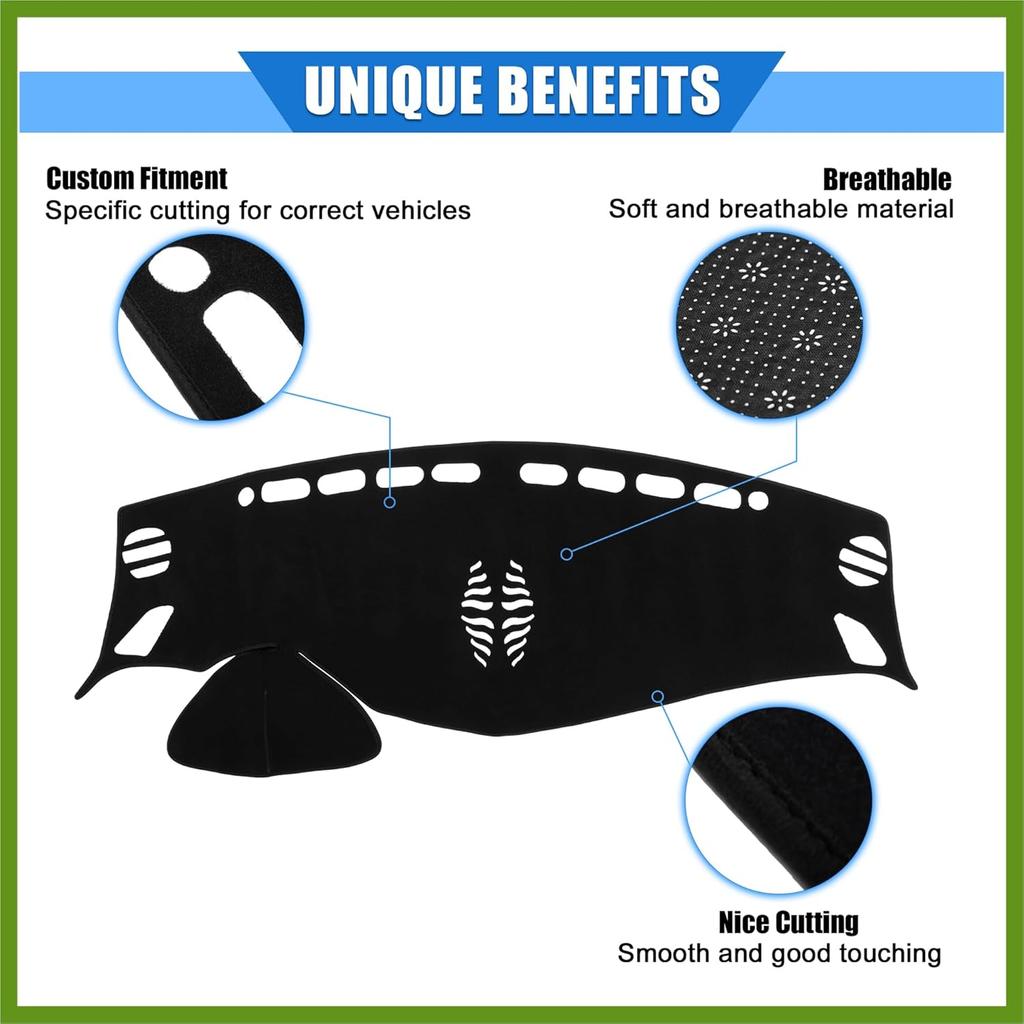 Car Dashboard Cover Compatible for Nissan Murano 2015-2019, Protective Polyester Black Center Console Interior Trim Dash Cover Mat Pad Vehicle