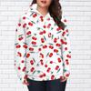 Autumn New 3D Printed Digital Cherry Printing Hoodie Women Baseball Uniform