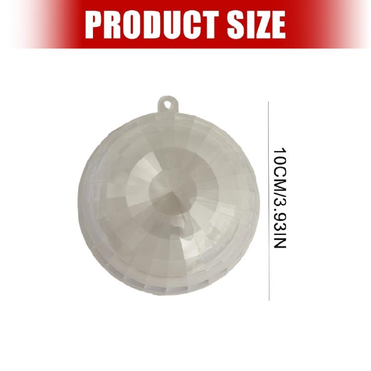Holiday Tree Baubles Plastic Mirror Finish Faceted Hanging Set, 10 Piece 3.9 In Presentation for Ceiling Styling, Room Corners, and Christmas Photo