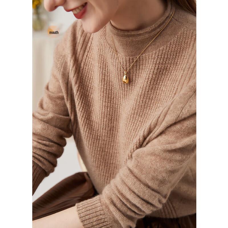 Zhaojun Women's Metallic Cashmere Mock Neck Sweater