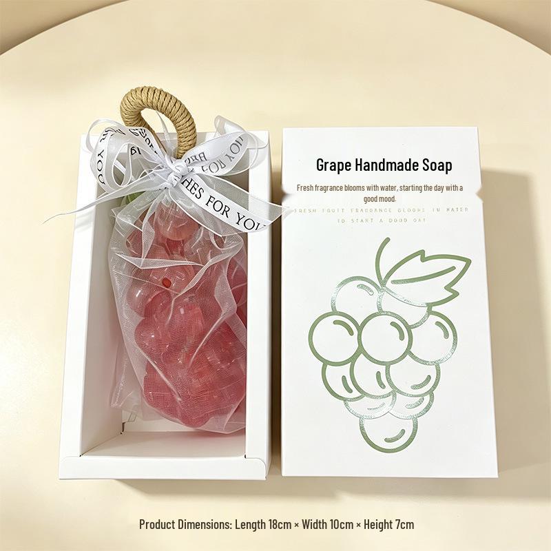 Handmade Crystal Grape Cluster Soap Gift Set - Transparent Simulation Grape Soap
