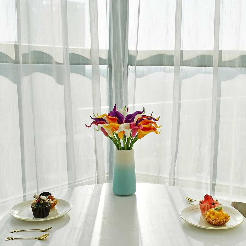 15-Pack Colorful Artificial Cara Lilies - Perfect for Mother's Day, Easter, Home & Wedding Decorations