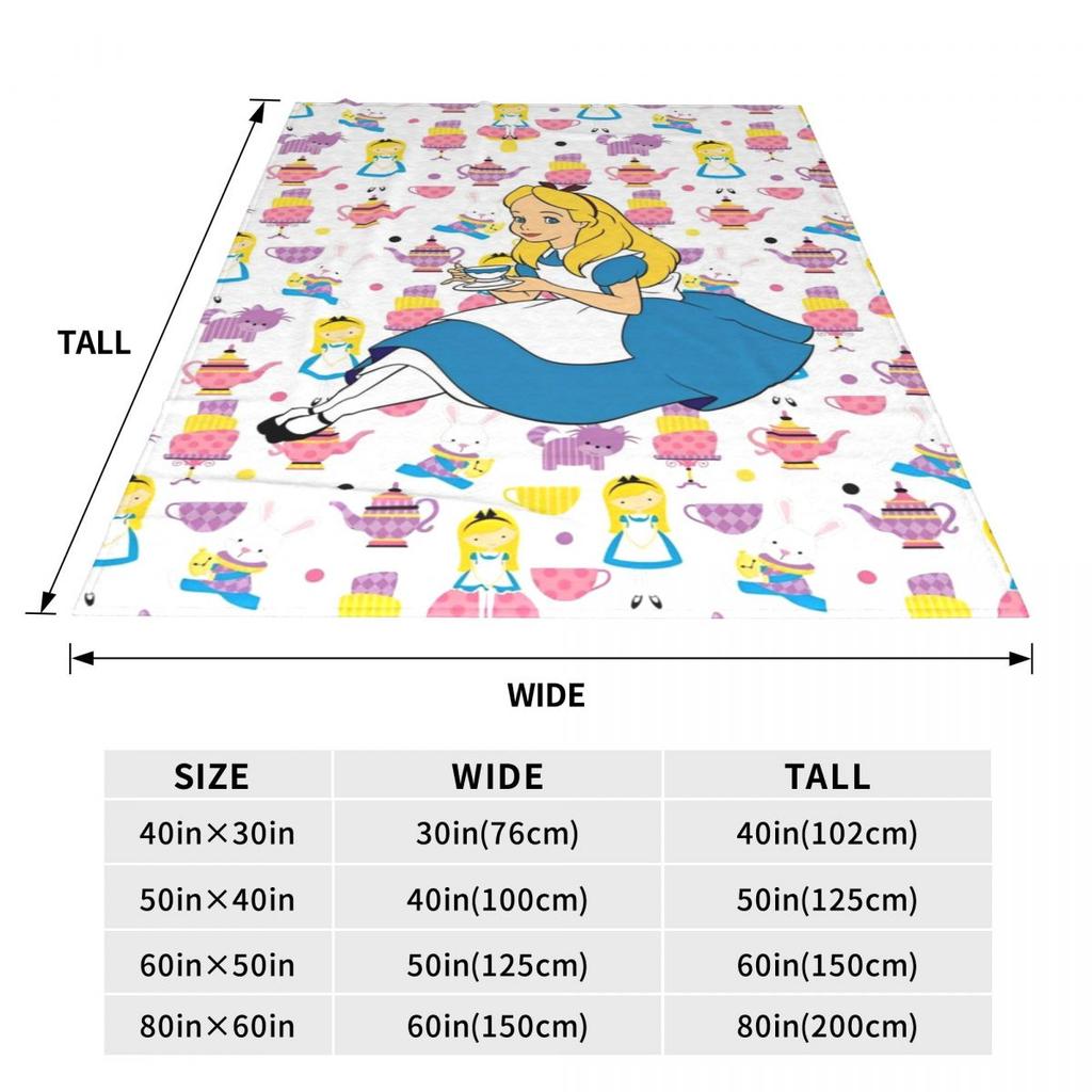 Alice In Wonderland Manga Blanket Quality Soft Throw Blanket Winter Airplane Travel Couch Chair Aesthetic Bedspread