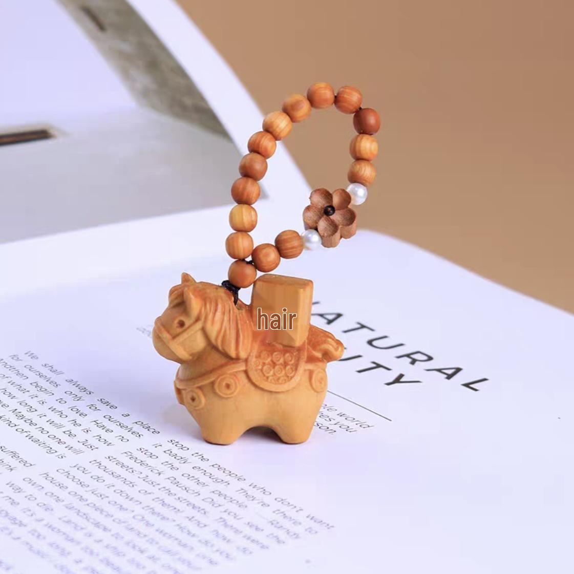 

Taihang Cliff Cypress Good Fortune Horse Keychain Pendant