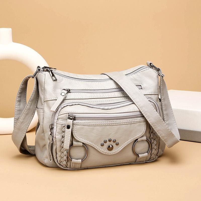 Middle-aged Mother Shoulder Bag Women's New Large-capacity Soft Leather Shoulder Messenger Bag