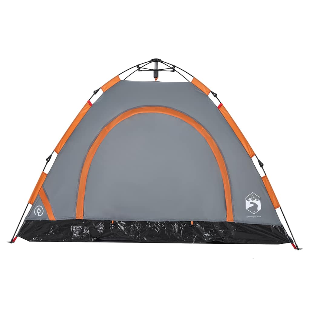 3 Person Camping Tent Grey and Orange Quick Release System