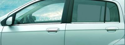 External Edging of Glasses (6 Pcs, Stainless Steel) OmsaLine - Italian Stainless Steel for Hyundai Getz