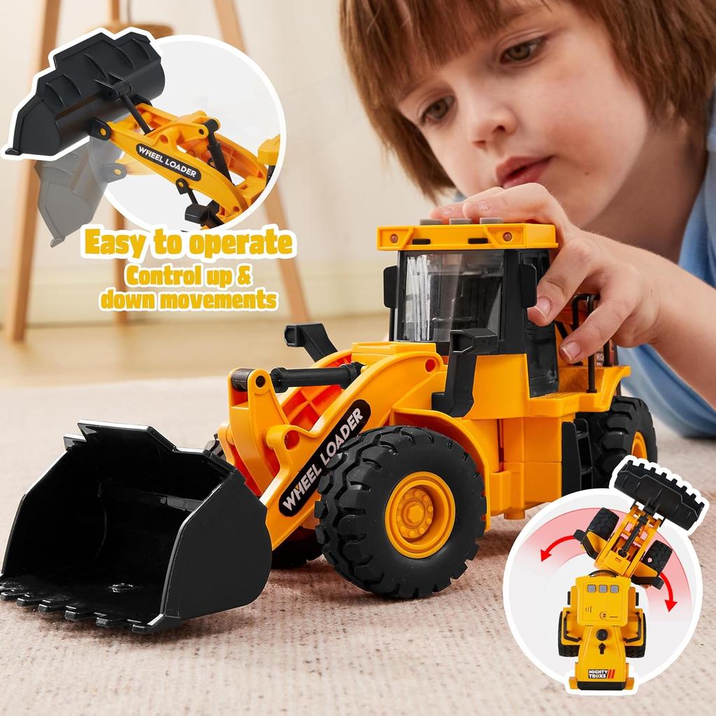 JOYFY 3er-Pack Baustellenfahrzeug Bagger Muldenkipper und Lader Bewegliche Klaue Hebefahrzeug Spielzeug für Kinder Weihnachts-Geburtstagsgeschenk